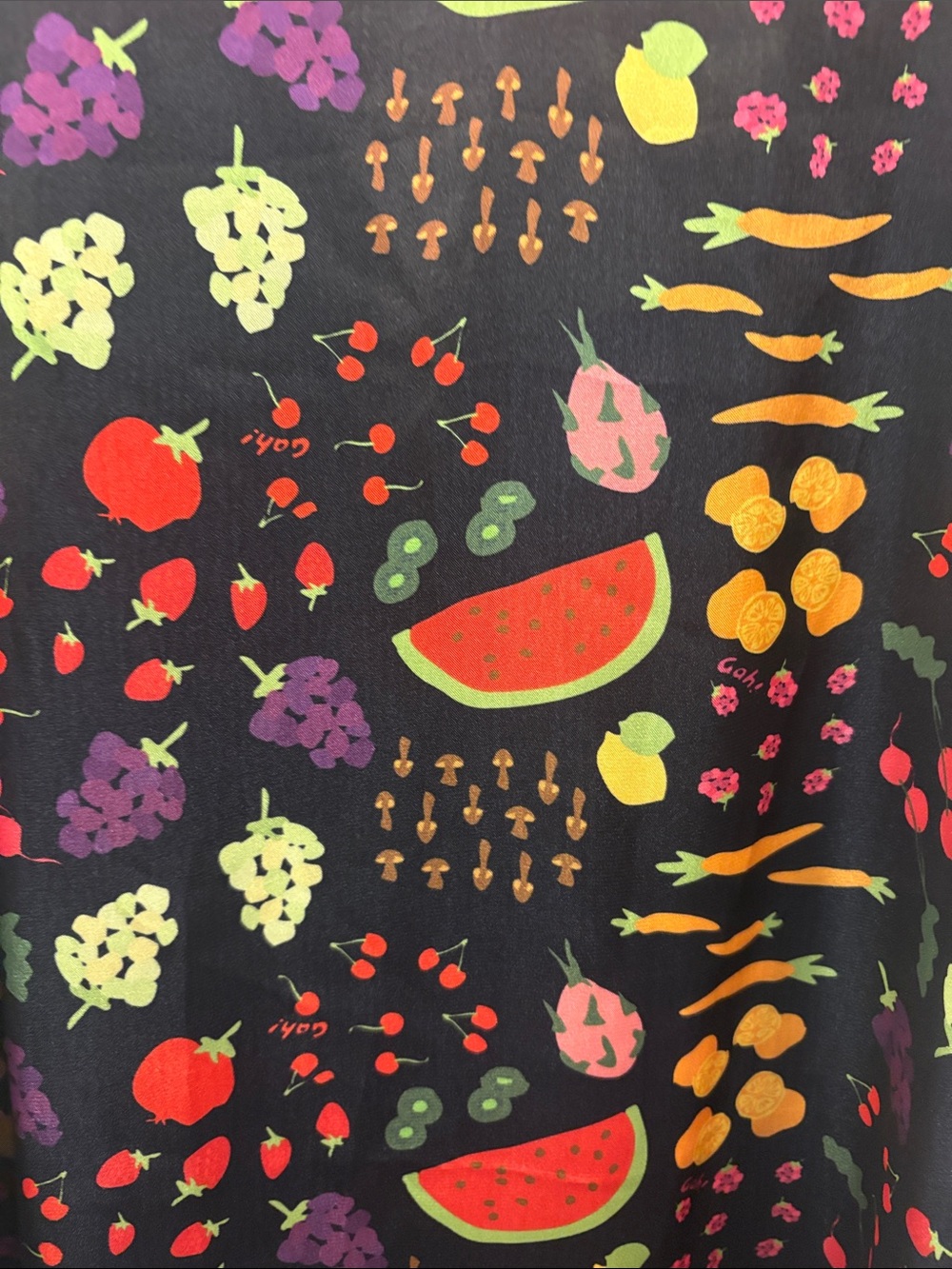 NWT Lisa Says Gah Black Fruit-Print Slip Midi Dress 3XL - Picture 4 of 12